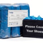 Yolju Blue CPE Shoe Cover Booties 300 Pack Waterproof Non‑Skid-0