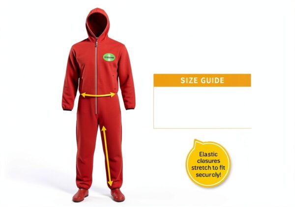Disposable Coveralls RAYGARD Red Medium Protective Suit-3