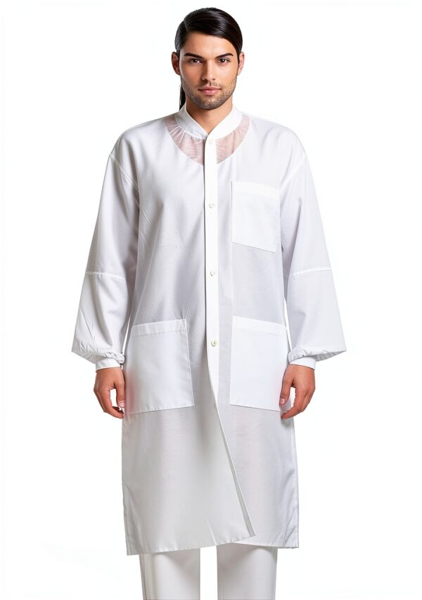Medical Nation Disposable Lab Coat White Nonwoven SMS Protective-6