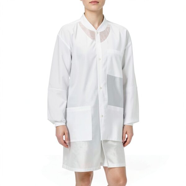 Medical Nation Disposable Lab Coat White Nonwoven SMS Protective-1