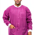 Vastmed Disposable Lab Jacket Unisex 3‑Layer SMS Fluid‑Resistant Coat-0
