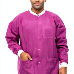 Vastmed Disposable Lab Jacket Unisex 3‑Layer SMS Fluid‑Resistant Coat-0