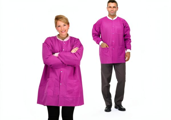 Vastmed Disposable Lab Jacket Unisex 3‑Layer SMS Fluid‑Resistant Coat-6