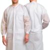 Medical Nation Disposable Lab Coat White Nonwoven SMS Protective-7