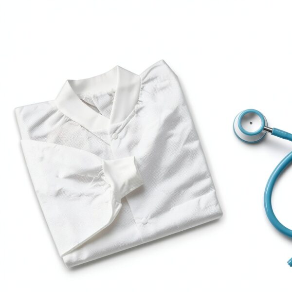 Medical Nation Disposable Lab Coat White Nonwoven SMS Protective-2
