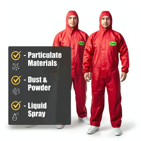 RAYGARD Red Disposable Coverall Suit Unisex Medium to XXL Apparel-1