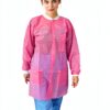 Disposable Lab Coat EZGOODZ Light Pink X-Large 10‑Pack Knee‑Length-1