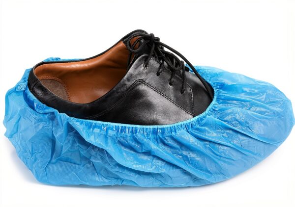 Yolju Blue CPE Shoe Cover Booties 300 Pack Waterproof Non‑Skid-3