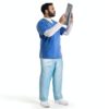 Amazing Supply Medium Blue Disposable Scrub Pants 10 Pack Breathable-6