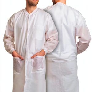 Medical Nation Disposable Lab Coat White Nonwoven SMS Protective-0
