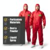 Disposable Coveralls RAYGARD Red Medium Protective Suit-1
