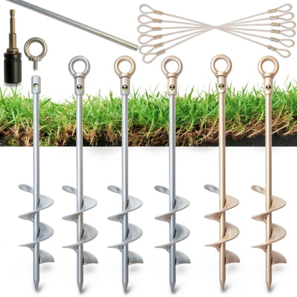 Ground Anchor Tyalez 18 Inch Duty Earth Anchor with Crossbar 6 Pack-0