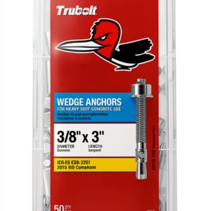 Red Head 3/8 in. x 3 in. Wedge Anchor by ITW Brands Steel Zinc Plated-0