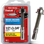 Red Head 1/2 in. x 3-3/4 in. Wedge Anchor 10CT for Concrete Fastening-0